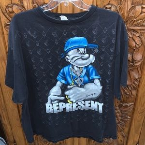Perfectly broken in size 2XL Popeye Gangsta t shirt